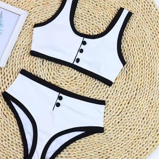 Isabella Elegant White High Waist Bikini Set