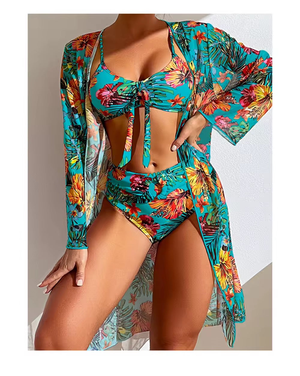 Gabriella Floral Print Bikini Set & Cover Up