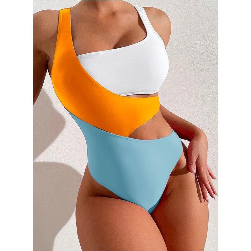 Elladora Cut Out Colour Block Swimsuit