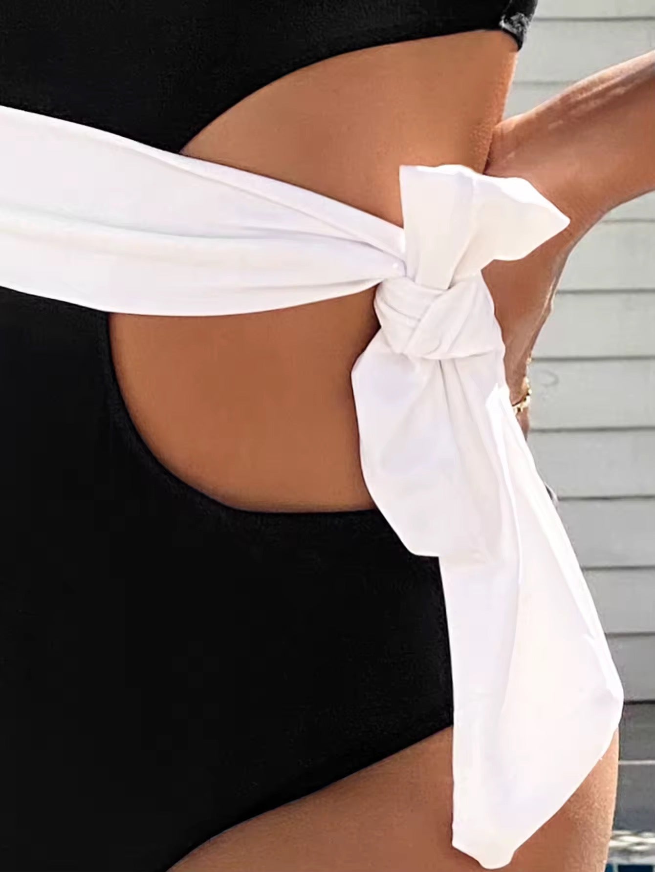 Kennie Black Monochrome Swimsuit