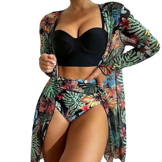 Sienna High Waist Bikini Set & Cover Up