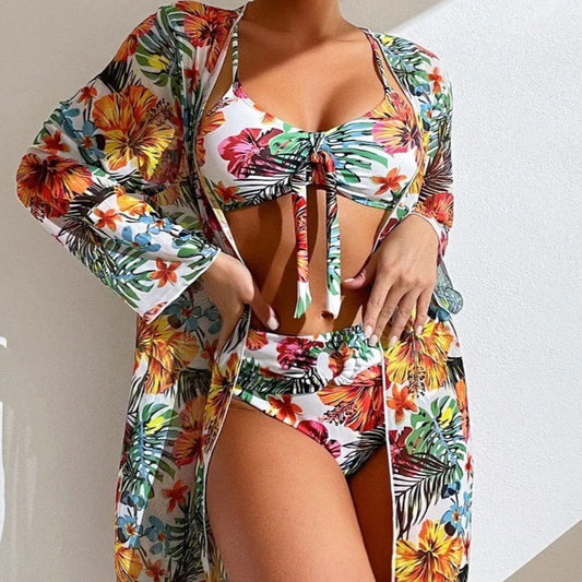 Gabriella Floral Print Bikini Set & Cover Up