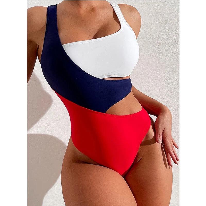 Elladora Cut Out Colour Block Swimsuit