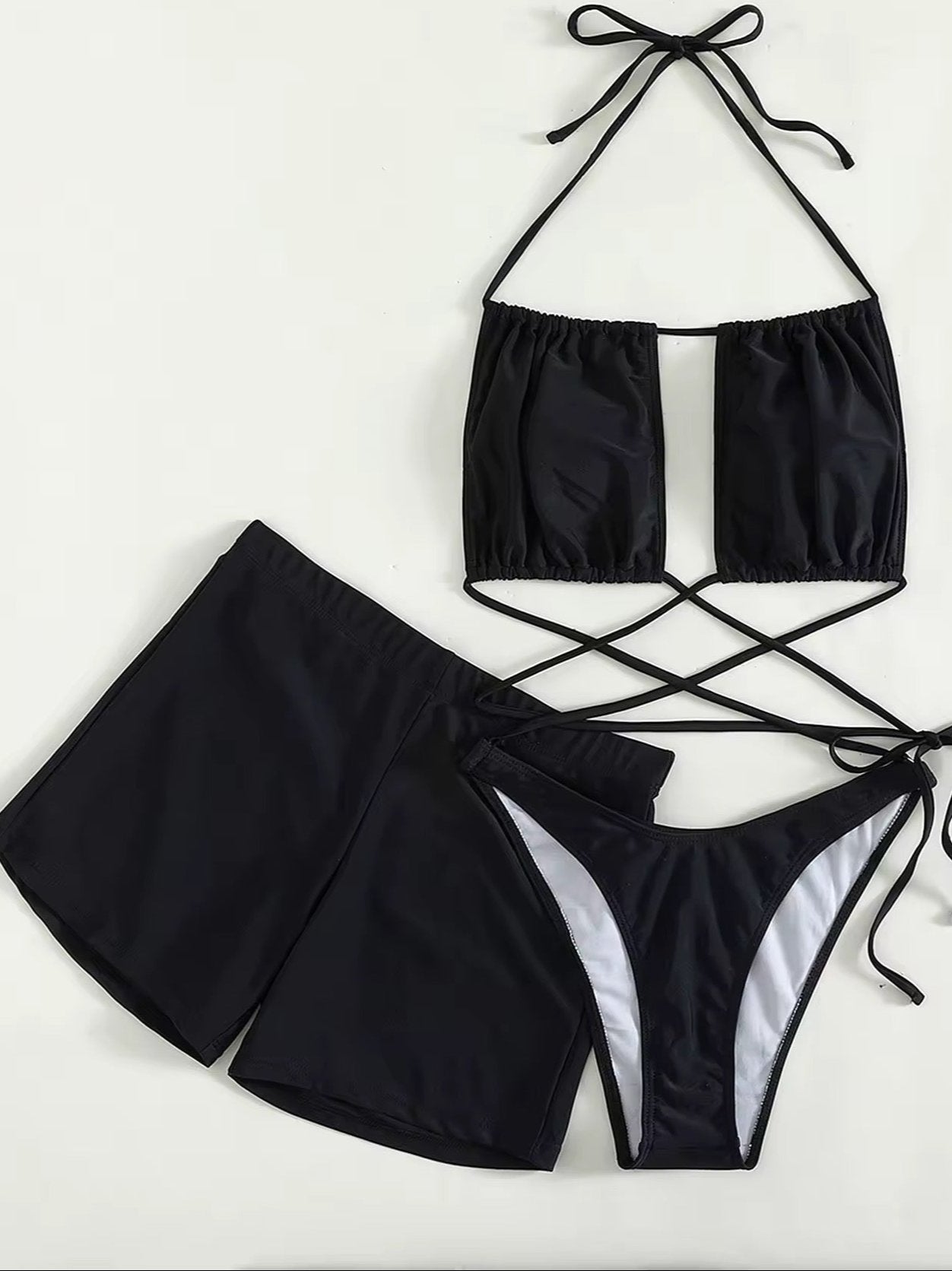 Gianna Black Shorts Bikini Set