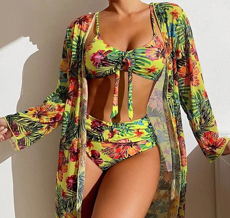 Gabriella Floral Print Bikini Set & Cover Up