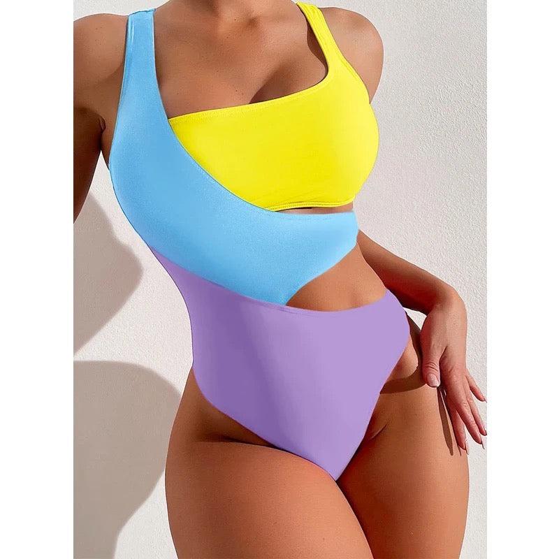 Elladora Cut Out Colour Block Swimsuit