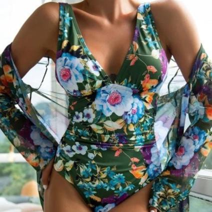 Lottie Floral Print Swimsuit & Cover Up