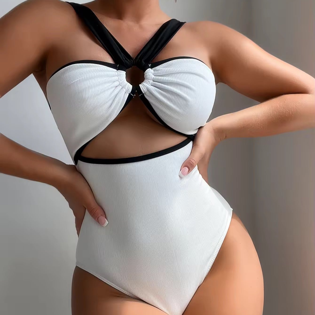 Eloise White & Black Swimsuit