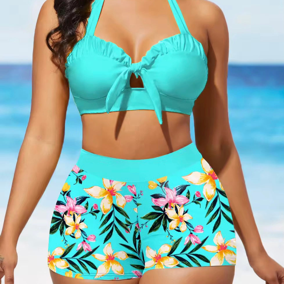 Sabrina High Waist Shorts Bikini Set